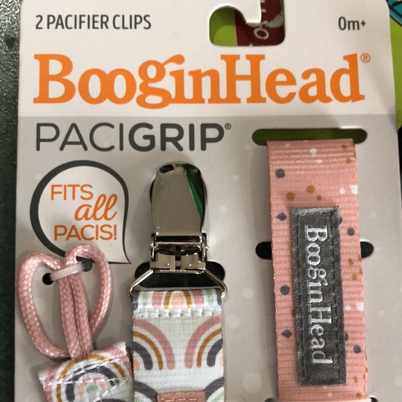 4pack BooginHead Pacifier Clip Pacifier Holder PaciGrip Pink Rainbows new - Picture 6 of 12